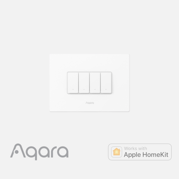 Aqara H2智能開關四鍵-橫版 Aqara 智能橫版開關 H2 四鍵 (3個迴路+1個無線按鍵) - 國際版